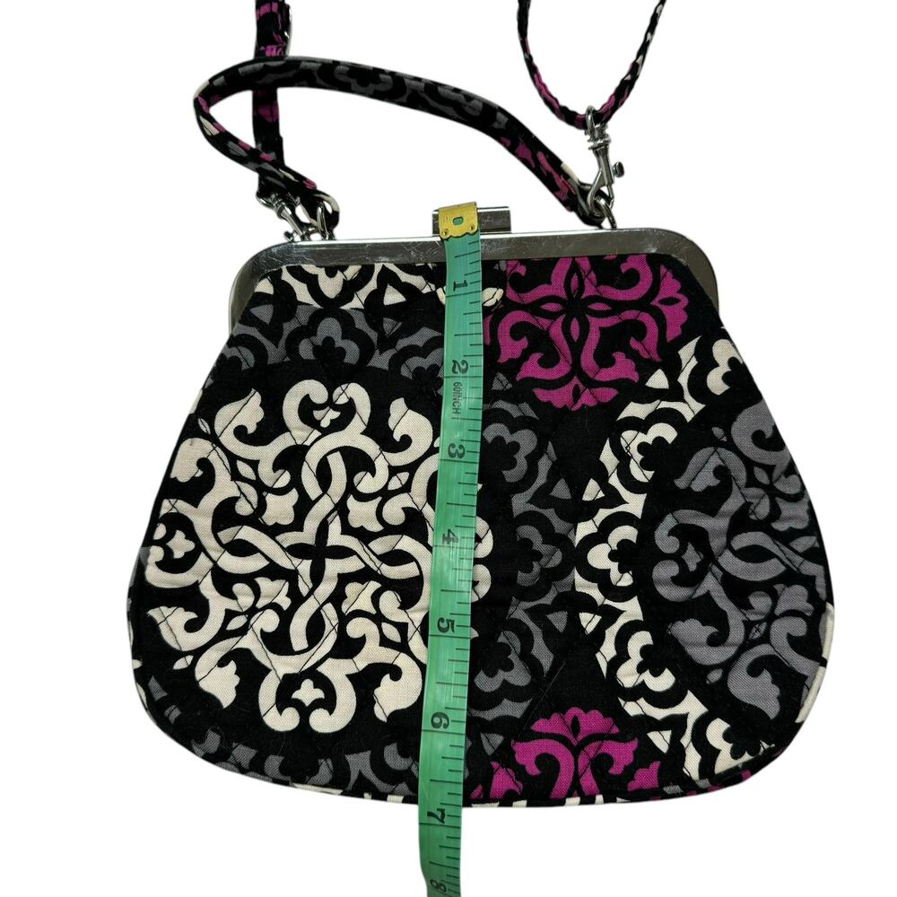 VERA BRADLEY Mini Frame Crossbody Bag in Canterberry Pink Black Gray Clasp - Picture 7 of 10